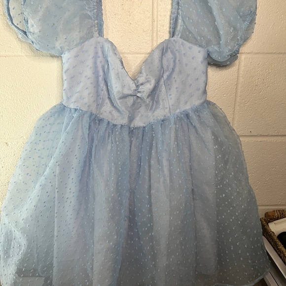 SUGAR THRILLZ Courtship Babydoll Dress Pastel Blue - Picture 1 of 3